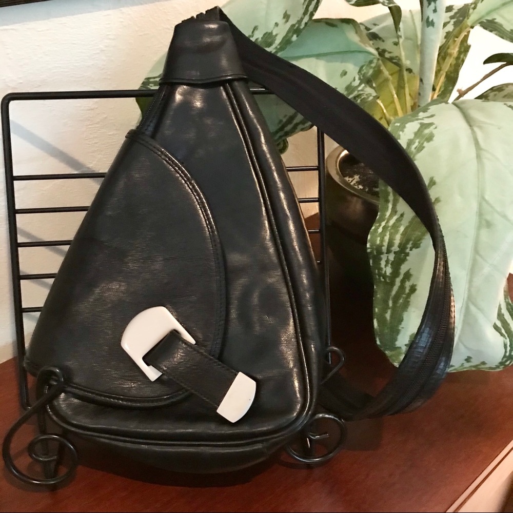 Vintage convertible leather sling bag